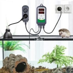 Équipements Recommandés par NAC Expert Thermostat Numérique avec 2 Relais 220V Sonde, Controleur Température Chauffage Refroidissement pour Terrarium,Reptile,
