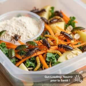 Gut loading des insectes nourriciers pour Gecko Léopard avec légumes, flocons d’avoine et compléments